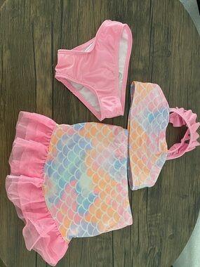 wonder nation Pink Pastel Mermaid Tankini Set